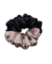 Picture of Black &Taupe Gray Dual-Tone Satin Scrunchies for Women & Girl