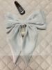 Picture of Cadet Blue Gray Satin Hair Bows – Stylish Bow Clips for Women & Girls