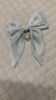 Picture of Cadet Blue Gray Satin Hair Bows – Stylish Bow Clips for Women & Girls