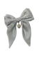 Picture of Cadet Blue Gray Satin Hair Bows – Stylish Bow Clips for Women & Girls
