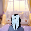 Picture of White Satin Long Tail Hair Bow – Elegant Gift for Women & Girls