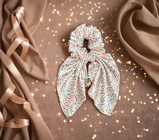 Picture of Printed Scarf Scrunchies for Girls & Women – Soft & Stylish