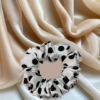 Picture of White Polka Dot Hair Scrunchie – Soft & Stylish Hair Accessory