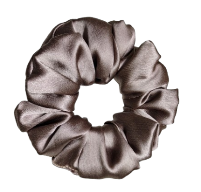 Picture of Taupe Gray - silk Satin Hair Scrunchies